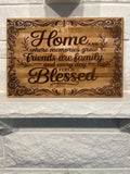 Home Where Memories Grow – Engraved Maple Wood Sign (18” x 12”)